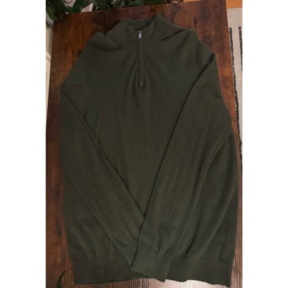 *Good Value* Quince Men's 100% Cashmere Forest Green 1/4 Zip Pullover Sweater - Picture 2 of 6